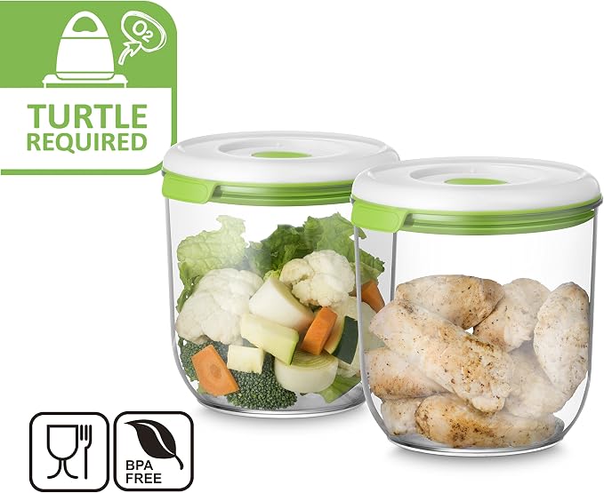FOSA Vacuum Seal Containers, 2 Pack 45 oz, Vacuum Container for Food Storage, Food Containers for Vacuum Seal, Airtight Vacuum Food Containers, Durable Storage Solution (Vacuum Pump Not Included)