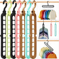 Magic Space Saving Hangers,7 Pack Multi-Functional Closet Organizers and Storage, 9-Hole Cascading Hanger, College Dorm Room Essentials for Guys, Heavy Duty Wardrobe Clothes Drying Rack for Shirts