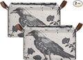 Gothic Skeleton Crow Roses Storage Bins for Shelves with Labels&Handles Fabric Organizer Bin Foldable Rectangle Storage Basket Boxes for Closet, Bathroom, Home, Living Room, 2 Pack