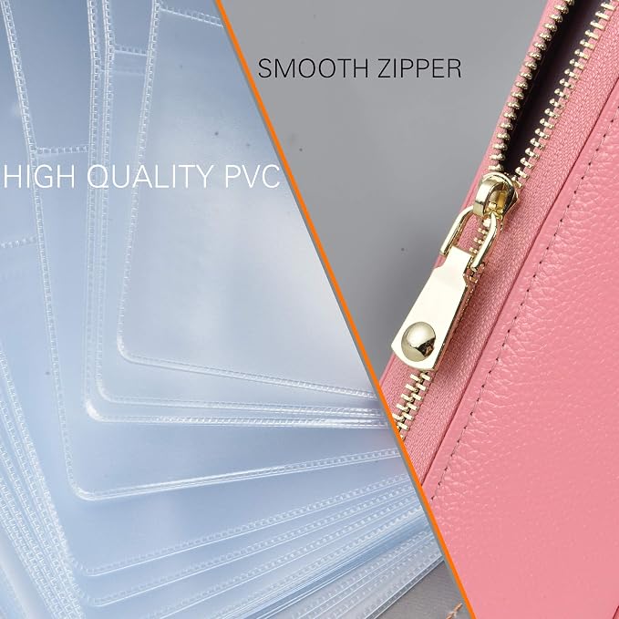 Easyoulife Credit Card Holder Wallet Womens Zipper Leather Case Purse RFID Blocking