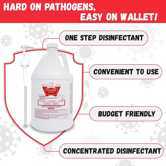 Lucasol One Step Hospital Grade Disinfectant Sanitizer w/ Pump Dispenser