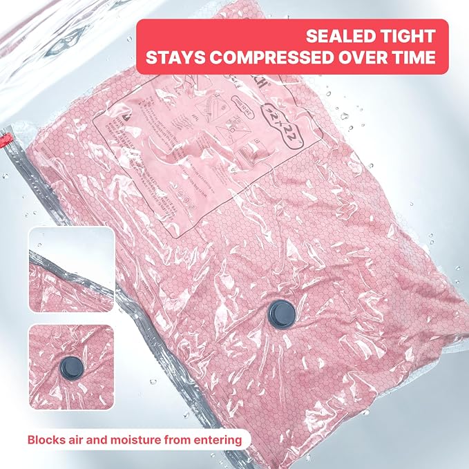 IDEATECH 9Pack Travel Vacuum Storage Bags with USB Pump, Carry-On Size Vacuum Seal Bags for Clothing & Luggage, Heavy Duty Reusable Space Saver Compression Bags for Suitcase Packing