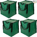 DURASACK Heavy Duty Storage Tote Bag with Zipper Top 22-Gallon Rugged Woven Polypropylene Moving Bag, Reusable Self-Standing Design, Holds up to 500 Pounds, Pack of 4, Green