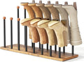 pickpiff Boot Rack 8-Pair Cedar Ball End Boot Rack Shoe Organizer Free standing Metal Holder with Wood Base