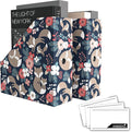 ANSSDO 6 Pack Cardboard Magazine Holder File Organizer - Black Floral | 12 Pieces Lable Included; Easy Assemble and Label; Large Volume Recycable Storage Box for Letter-sized Documents or Textbooks
