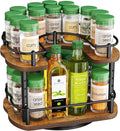 SNTD Spice Rack Organization for Cabinet - Height Adjustable Rotating Lazy Susan Organizer, Spice Organizer Fits Cabinets Wide＞ 11 inches, Clearance Height ＞10.5 inches