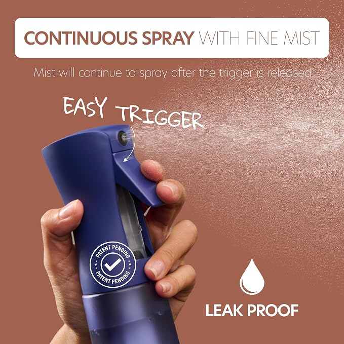 10 OZ Continuous Spray Bottles - Ultra Fine Mist Sprayer | Water Spray Bottle For Hair Stuff, Mister Spray Bottle For Plants Mister | Hair Spray Bottles For Hairstyling, Cleaning, Salons