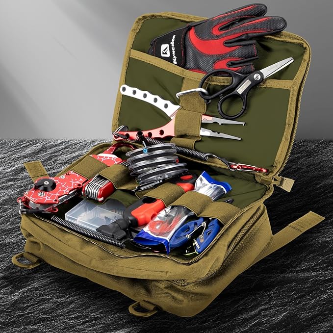 Jueachy Tactical Molle Pouch Large Admin Bag Utility Tool Pouches Molle Attachment EDC Pouches Expandable Molle Accessories Organizer Medical Pocket U.S.A Patch Included