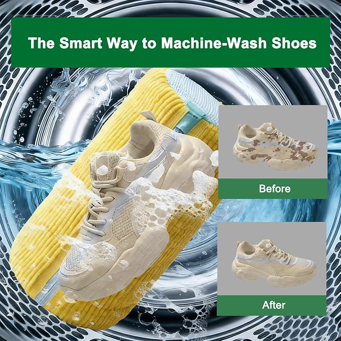 9PCS Shoes Washing Machine Bag Kit,Include Reusable 2PCS Washing Shoes Bag,5PCS Clear Waterproof Travel Shoes Bags（15.7 * 11.8'') and 2PCS Drying Racks,Laundry Shoes Bag for Sneakers and Canvas Shoes