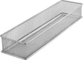 YBM HOME Silver Mesh Drawer Cabinet and or Shelf Organizer Bins, School Supply Holder Office Desktop Organizer Basket (24, 3x15x2 Inch)
