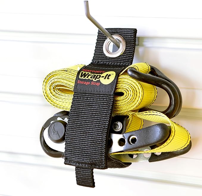 Heavy-Duty Wrap-It Storage Straps - 13" (6-Pack) Silver - Garage Organizer and Extension Cord Hanger for Garage Gadgets