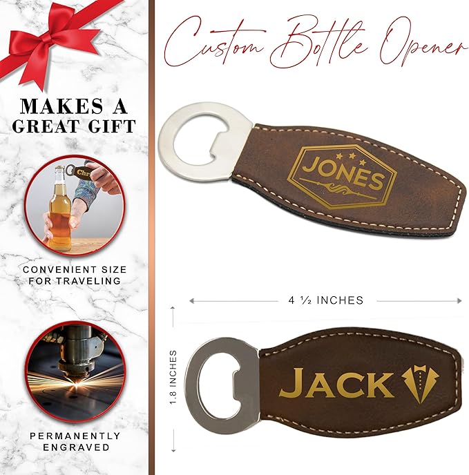 The Wedding Party Store Custom Engraved and Personalized Beer Bottle Opener for Groomsmen Housewarming