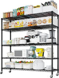 Karl home Heavy Duty 5-Tier Storage Shelving,Black Adjustable Metal Rack | 3125LBS Capacity Wire Storage Shelving Unit, 74.02"H x 59.06"W x 17.72"D, Multipurpose Organizer for Garage, Kitchen