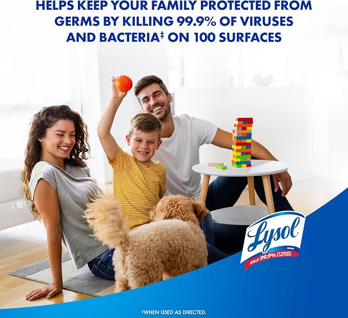 Lysol Disinfectant Spray, Household Cleaning Supplies, Disinfecting Multi-Purpose Room Spray, Antibacterial Sanitizer, Deodorizer, Kills Hantavirus, Crisp Linen, 19 Fl Oz (Pack of 2)