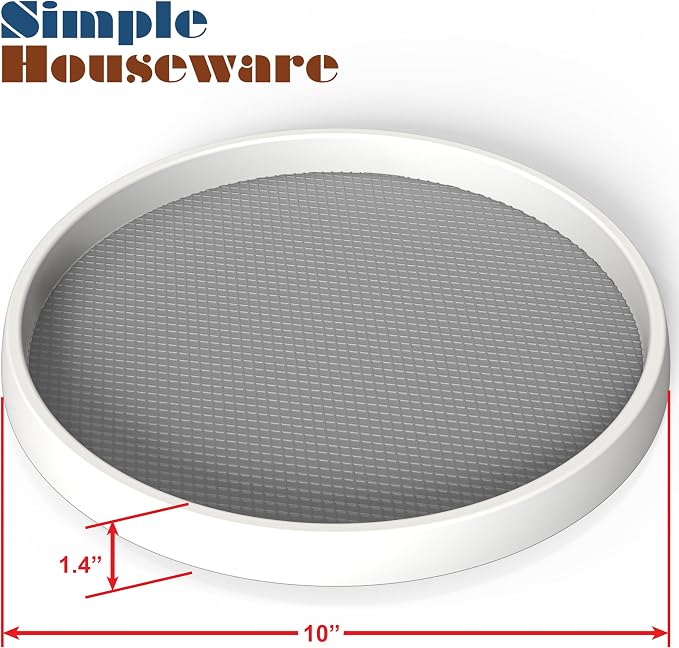 Simple Houseware 10-Inch Lazy Susan Spice Organizer Rotating Tray, 4-Pack