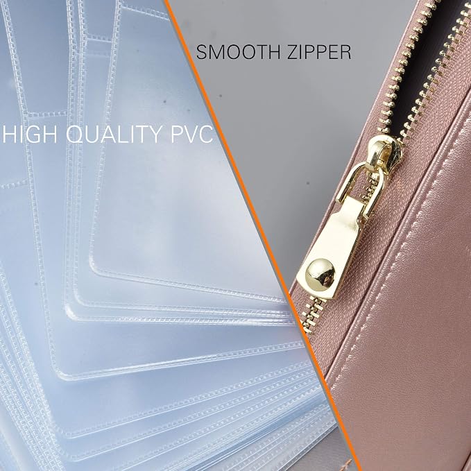 Easyoulife Credit Card Holder Wallet Womens Zipper Leather Case Purse RFID Blocking