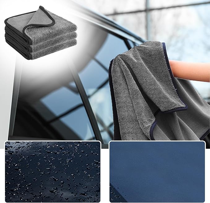 Car Drying Microfiber Towels, Super Absorbent Cleaning Cloths, (3pack, 15.74 * 23.62″)