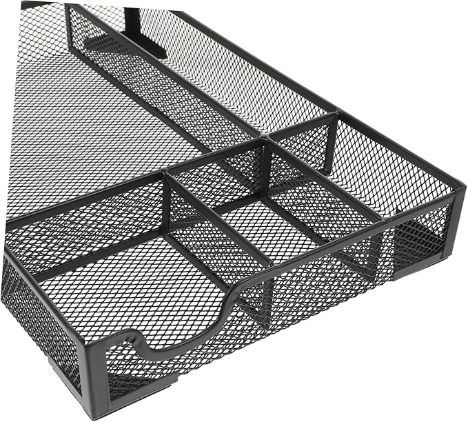 SEWACC Desk Organizer Storage Metal Desktop Organiser Aesthetic Office File Basket Metal Magazine Holder