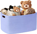 45L Small Woven Laundry Basket Hamper with Handles, Blue Purple | 18"x14"x11", collapsible wicker hamper, storage for dirty clothes, toys, blankets, gifts, living room, bedroom, bathroom