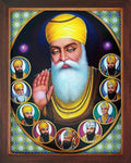 Lord Sikh Guru poster print with frame for Home Decor and Gifting Purpose (229-2)