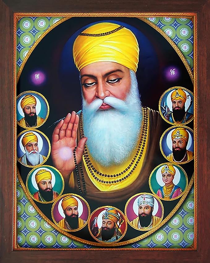 Lord Sikh Guru poster print with frame for Home Decor and Gifting Purpose (229-2)
