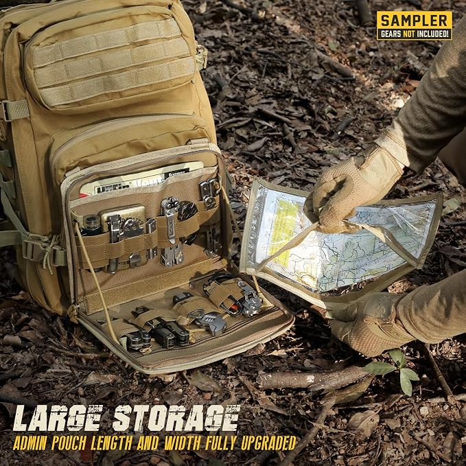 WYNEX Tactical Molle Admin Pouch, Laser-Cut, EDC Organizer Tool Pouch | Utility Organizer EDC Medical Bag, EDC Pocket Modular Pouch, Tactical Accessories EDC Pouch, Include U.S Patch