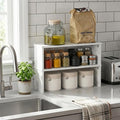 Furinno Helena Kitchen Counter Stackable Organizer Shelf, Set of 2, 18-Inch, Marble White