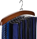Tie Rack Tie Hanger 24 Hooks Wooden, Tank Top Hanger,Belt Organizer for Closet,with Upgraded 360°Rotating, Belts Scarves Accessories for Bras,Tank Tops,Camisoles…