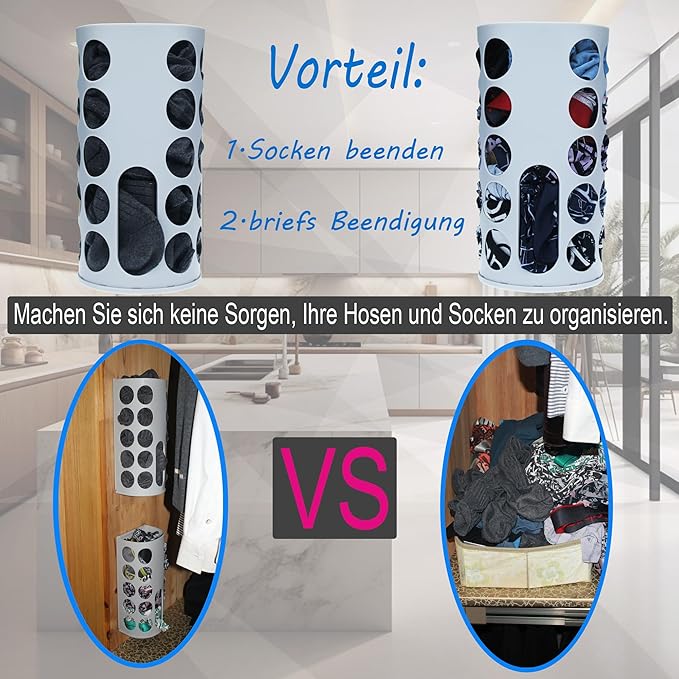 Wall-Mounted Plastic Bag Holder (2 Pack) - Multi-Use Kitchen Organizer for Grocery Bags, Socks & Underwear | Space-Saving Design with Adhesive & Screws
