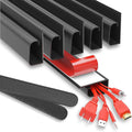 Cable Management ProOffice 96in J Channel Cable Raceways - 6X 16in Black No Screw/No Drill Computer Cord Organizer - Cable Channels for Wire Management Under Desk with Adhesive