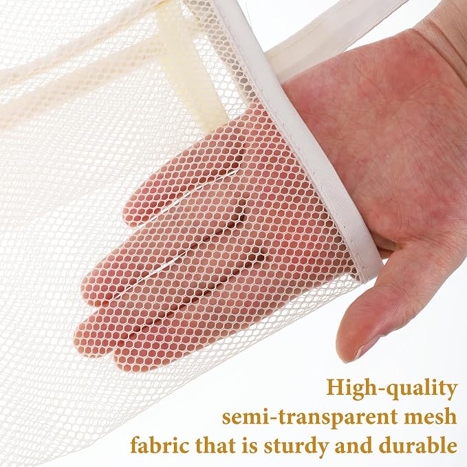Grevosea 2 Pcs Hanging Sock Storage Bag, Wall Mount Closet Organizer for Socks Underwear Ties Scarves, Plastic Bag Holder for Kitchen Pantyhose Bra Laundry Room