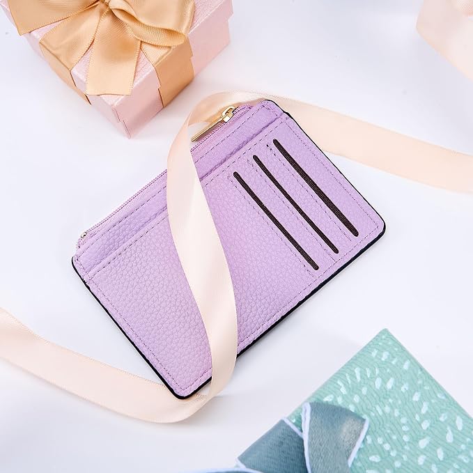 Tipmile Womens Credit Card Holder Wallet, Small Slim RFID Blocking Sleeve | Mini Tiny Cute ID Case, Minimalist Zipper Pocket Wallet, Thin Coin Purse, Mothers Gift