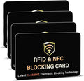 SaiTech IT 4 Pack RFID Blocking Card for Credit Debit ID Card, Black | Slim Anti-Theft Contactless NFC RFID Blocker Protector, Easily Fit into Wallet and Purse, for Men & Women