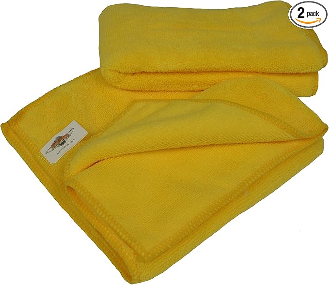Detailer's Preference Microfiber Dual-Pile Detailing Towels, Ultra-Absorbent Terry Weave for Drying, Polishing & Buffing, Safe for Paint, Glass & Chrome, Streak-Free, Lint-Free, 16x16 Inches, 2-Pack