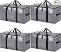 BAGAIL Heavy Duty Moving Bags with Strong Handle, Extra Large Moving Boxes, Storage Tote for Clothes, College Moving Supplies(Grey, 4 Pack)