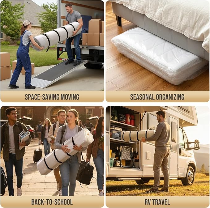 TAILI Mattress Vacuum Bag, King/Califonia King Mattress Vacuum Storage Bag with 4 Straps, Sealable Bag for Memory Foam, Latex, Easy Moving, Transport and Storage