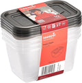 keeeper Fredo Fresh Food Storage Containers Set of 4, 4 x 0.75 L, Crystal Grey (Transparent)