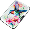 Credit Card Holder, Metal Card Wallet RFID Blocking Mini Slim Aluminum Business Hard Card Case for Women Men (Flowers Hummingbird)