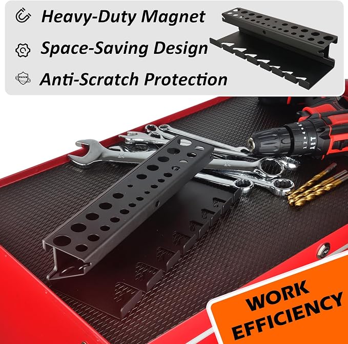 MUTUACTOR Screwdriver Organizer Rack Heavy Duty,Magnetic Mount Screwdriver Holder Plier Organizer,Magnetic Tool Holder Storage Holder for Various Screwdrivers Pliers Shears Tool Chest Cart Workbench