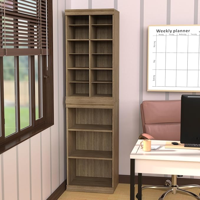 ClosetMaid Modular Storage Stackable 12-Shelf Unit with Dividers, Sand