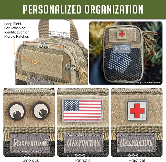MAXPEDITION Double-Decker Pocket Organizer, Tactical Tool Pouch for Organization, EDC Pouch for Everyday Carry