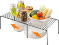 Ravinte 1 Pack Expandable Freezer Shelf Organizer, Black Kitchen Storage | Rustproof Metal Wire, Adjustable Width, Fridge, Pantry, Cupboard, Countertop, Easy Install, No Tools Needed, Space Saving