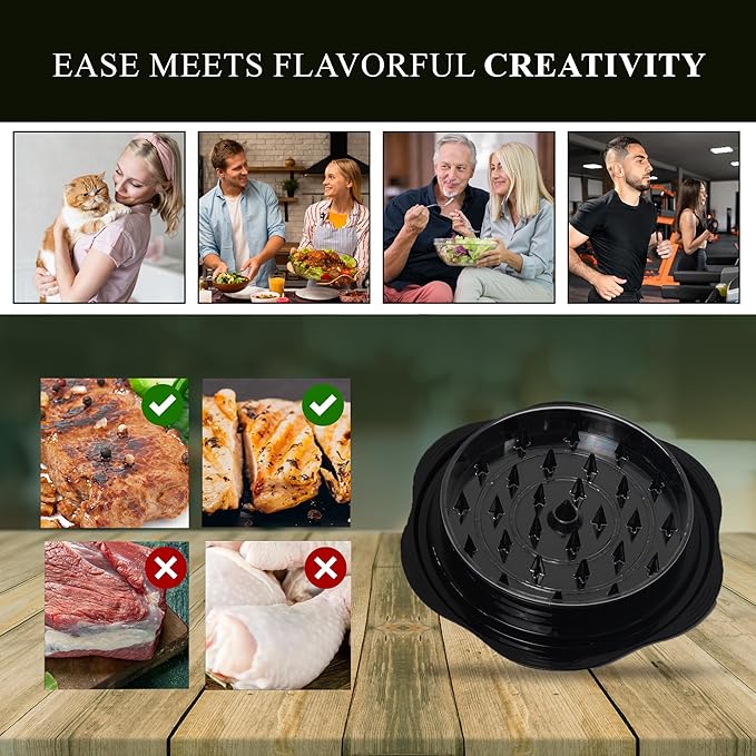 Large Chicken Shredder Tool Twist Equipped with Middle Tray, Including 1 x Anti-slip Silicone Mat, 1x Kitchen Tongs and 1x Cleaning Brush, Suitable for Pork Beef‬ Chicken‬ Breast (Black)