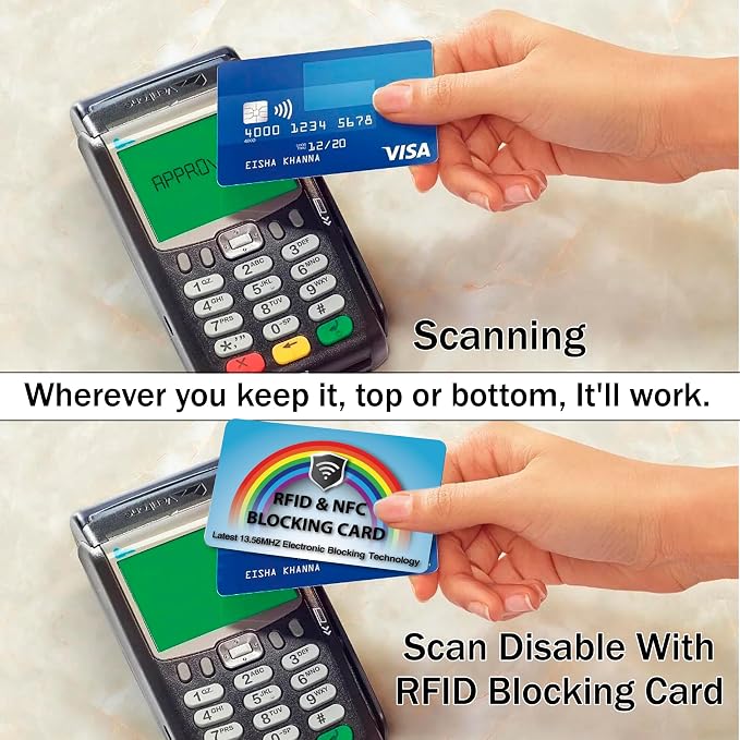 SaiTech IT 5 Pack RFID Blocking Card Protect Your Entire Wallet, Purse | Protect Cards from NFC Contactless Theft Wallet for Men & Women (Rainbow-Blue)