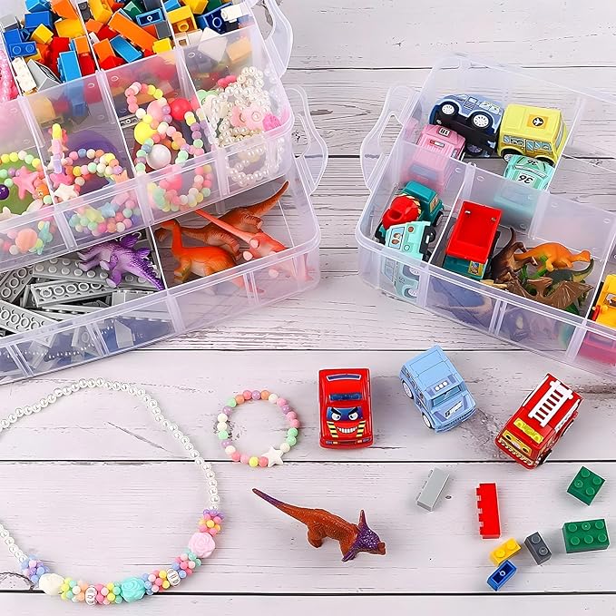 Bead Organizer 3 Tier 30 grid Stackable Craft Tackle Storage Container