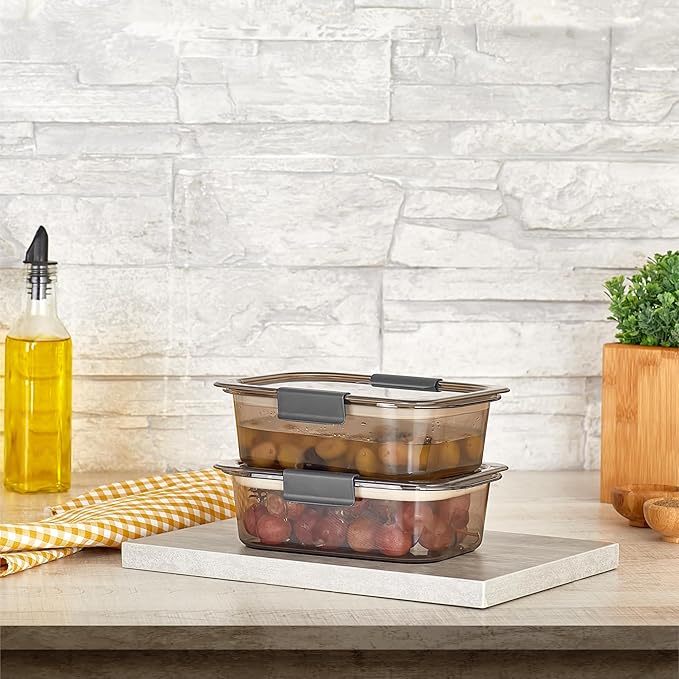 HEFA Food Storage Containers, Meal Prep Containers, Lunch Box with Airtight Lids, Kitchen Organizers and Storage for Leftovers (Obsidian, 6 Pack)