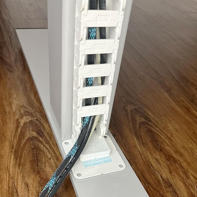 Quality Clever PivyCord-Vez Flex Chain Raceway Cable Management Solution for Sit-Stand Variable Height Desks, Flexible Cable Raceway to Hide, Organize and Protect Wires and Cables, White