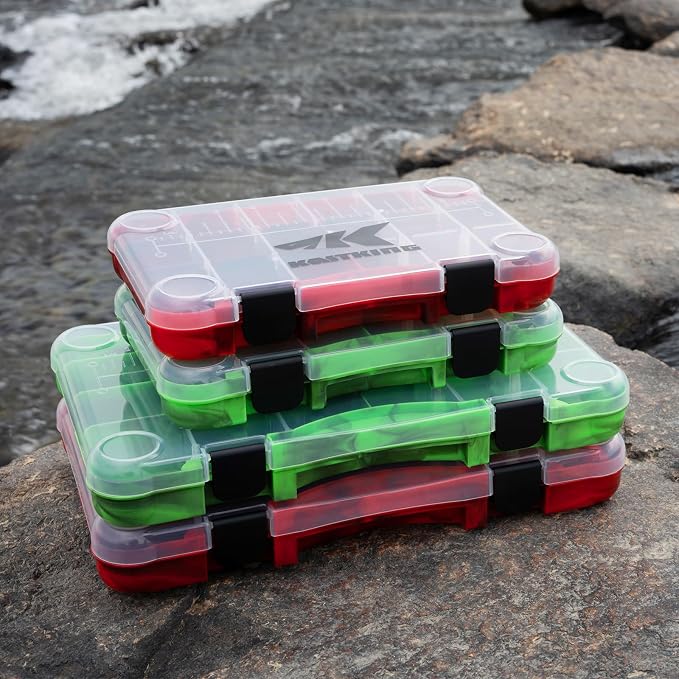 KastKing Tackle Boxes, Plastic Box, Plastic Storage Organizer Box with Removable Dividers - Fishing Tackle Storage - Box Organizer - 2 Packs /4 Packs Tackle Trays - Parts Box