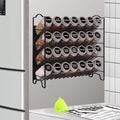 SWOMMOLY 4 Tier Magnetic Spice Rack Organizer with 28 Spice Jars | 396 Spice Labels, Chalk Marker, Funnel Set for Refrigerator, Metal Fridge, Microwave, Cabinet, Countertop,12.9" W x 12.4" H