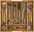 Totally Bamboo Kitchen Drawer Organizer, Expandable Silverware Organizer and Utensil Holder, 8 Compartments with Dividers